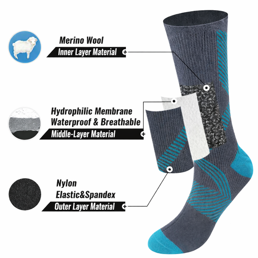 SUBMRGD NorthCore™ Waterproof Thermal Mid-Calf Socks-Blue