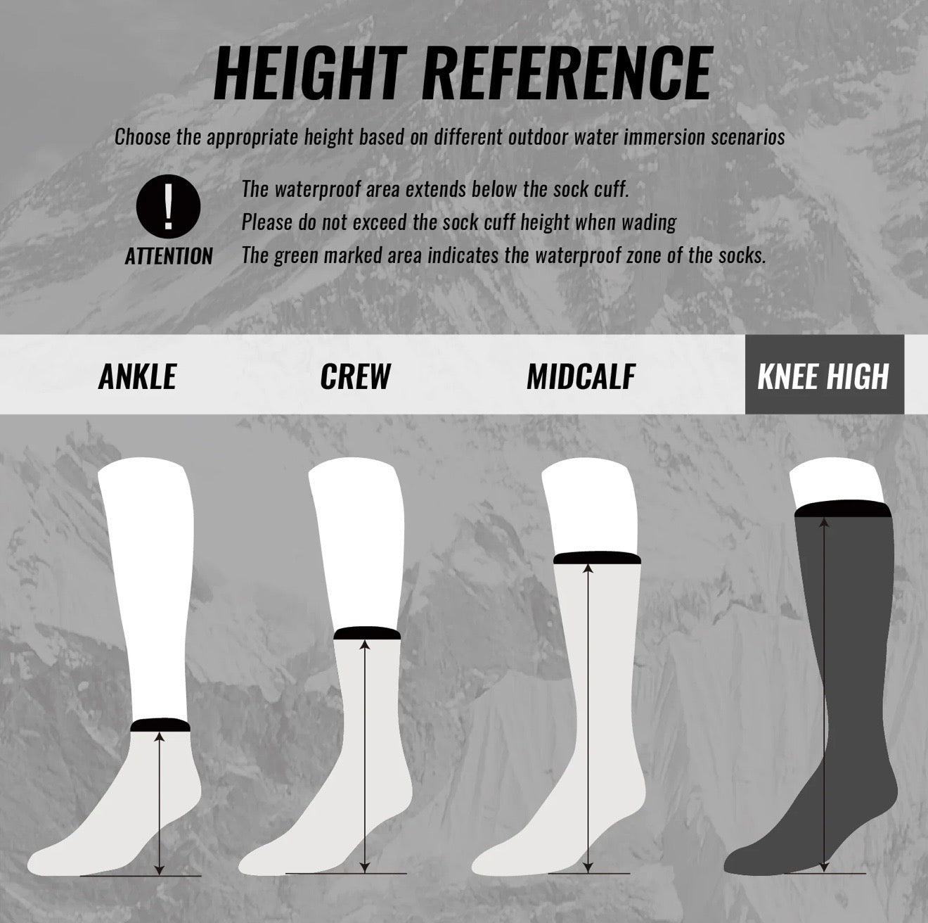 SUBMRGD Waterproof Thermal-lite Knee High Socks-Black