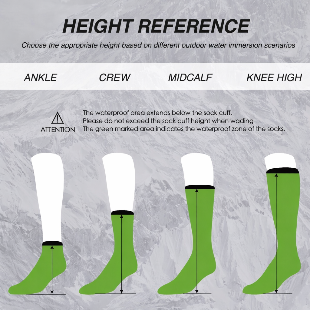 SUBMRGD Waterproof Thermal knee High Socks Blue/Gray