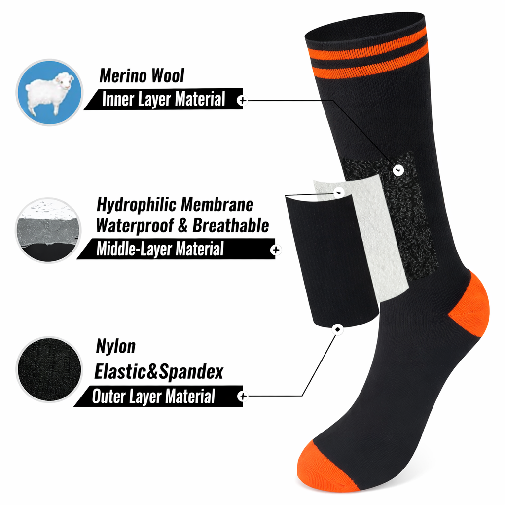 SUBMRGD NorthCore™ Waterproof Thermal Mid-Calf Socks-Dual stripe