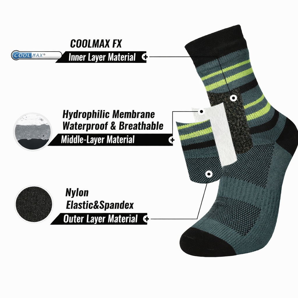 SUBMRGD Waterproof Crew Socks-Cool Max