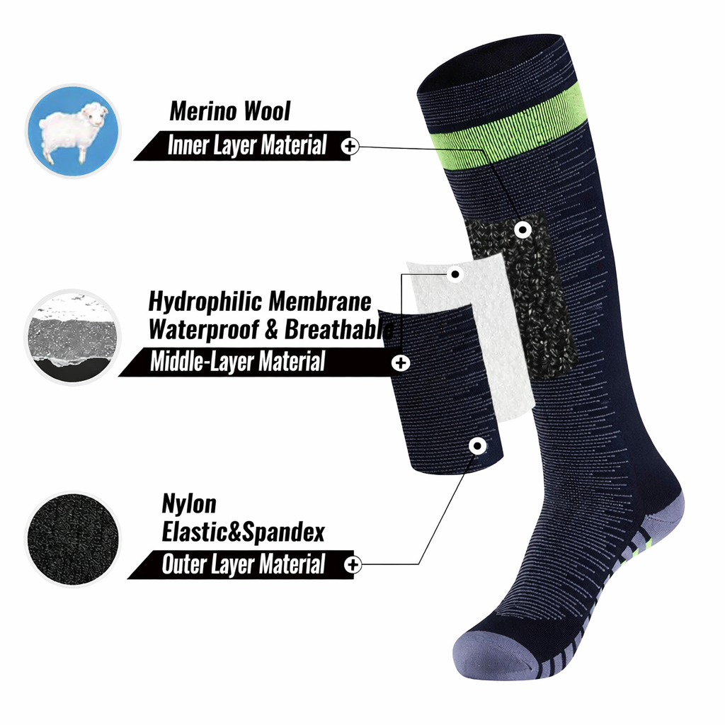 SUBMRGD Waterproof Thermal-lite Knee High Socks-Black