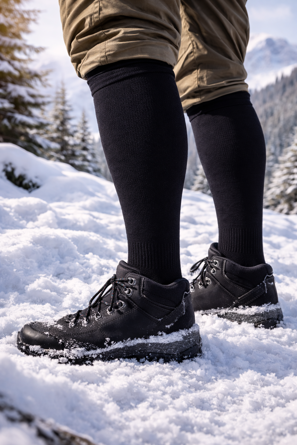 SUBMRGD Waterproof Thermal Knee High Socks Black/Grey