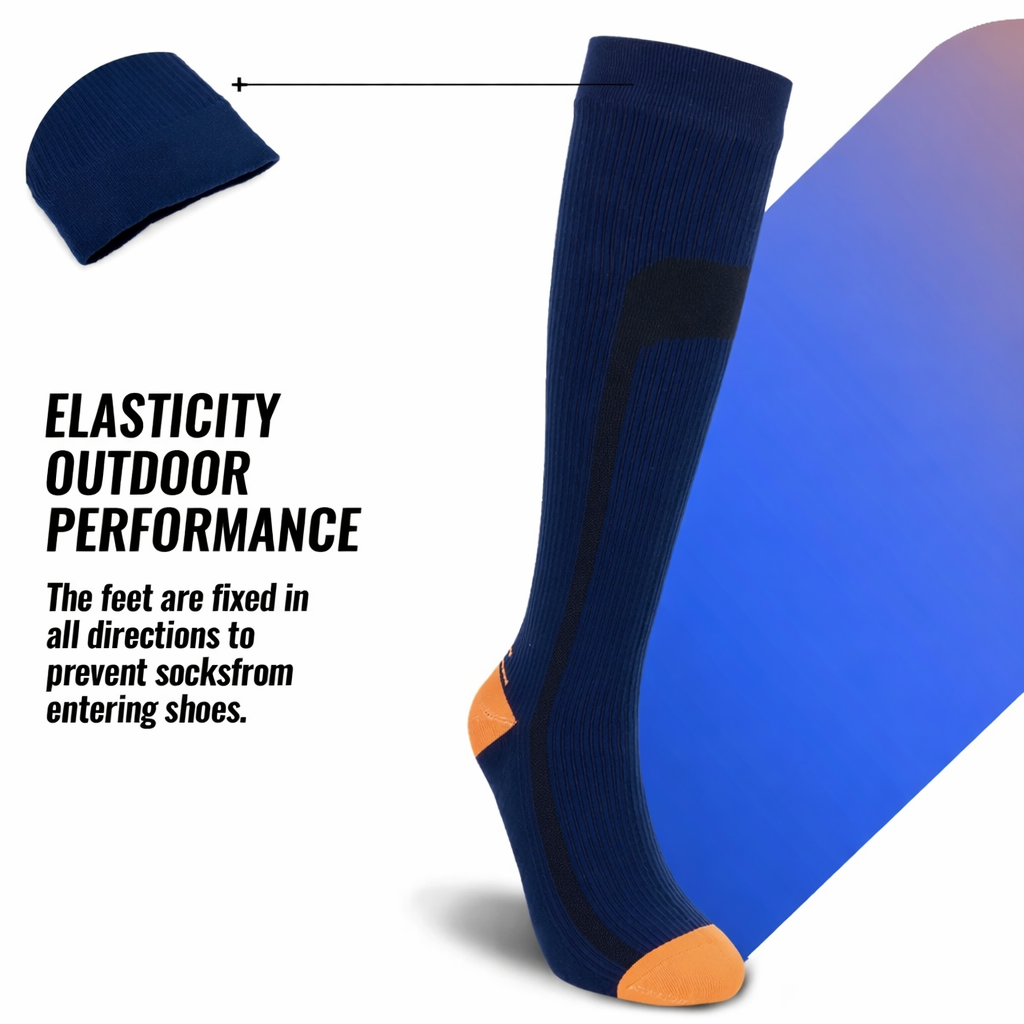 SUBMRGD Waterproof Thermal-lite Knee High Socks-Blue/Orange
