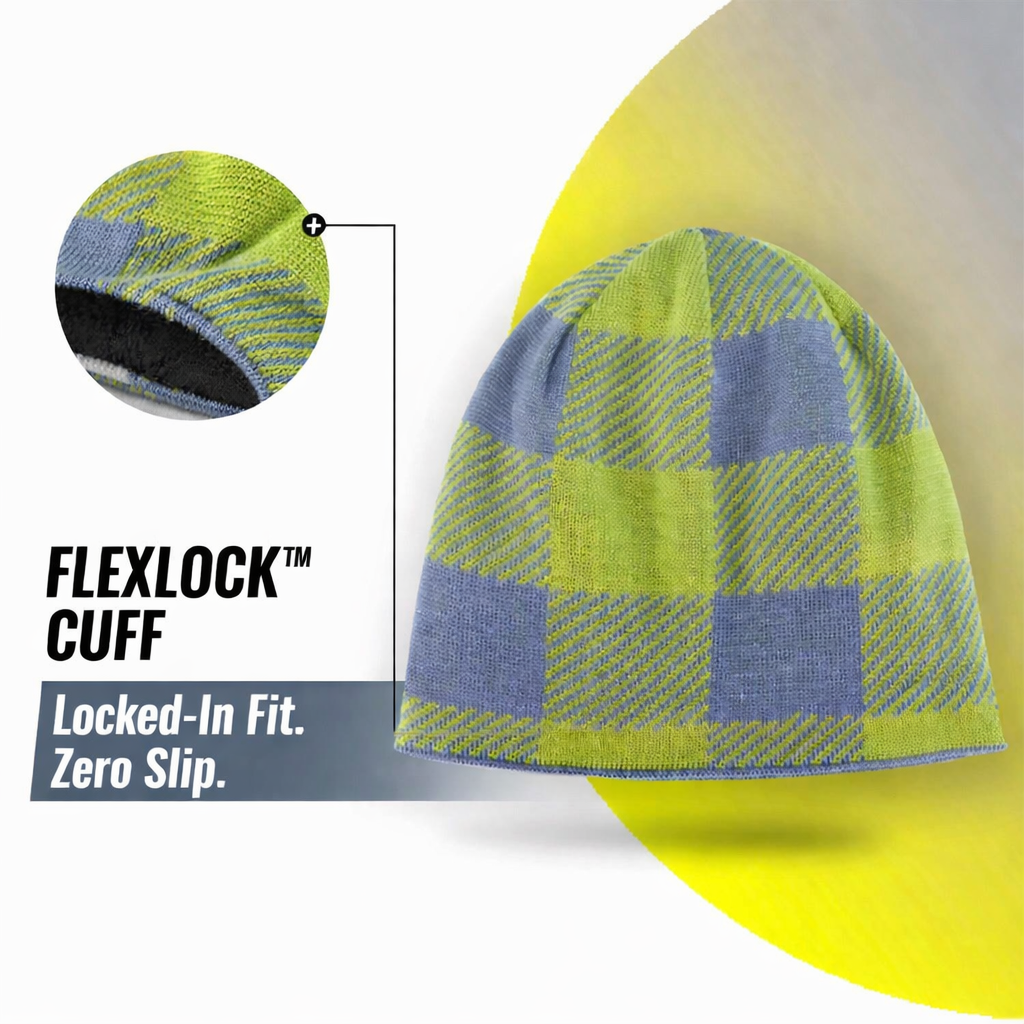 SUBMRGD Waterproof Merino Beanie-Storm Grid-Blue/Green