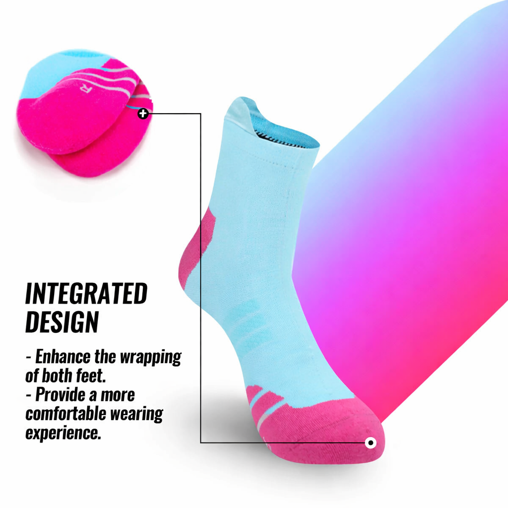 SUBMRGD Ultralite™ Dri-Knit Waterproof Ankle Socks-Aqua/Pink