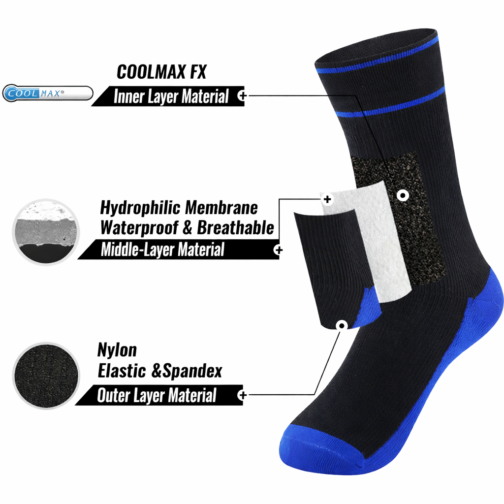 SUBMRGD Waterproof Crew Socks- Blue Midnight