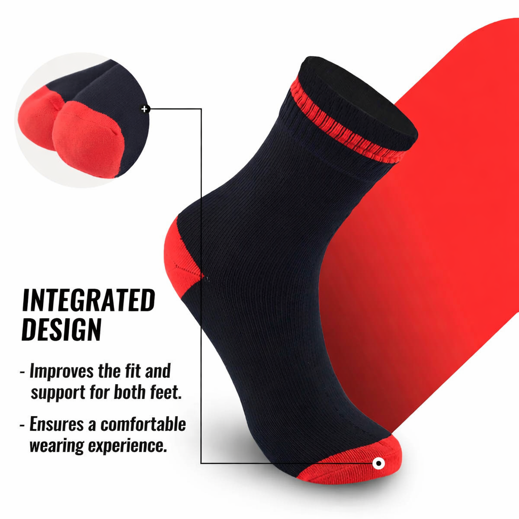 SUBMRGD Waterproof Ankle Socks – Black / Red