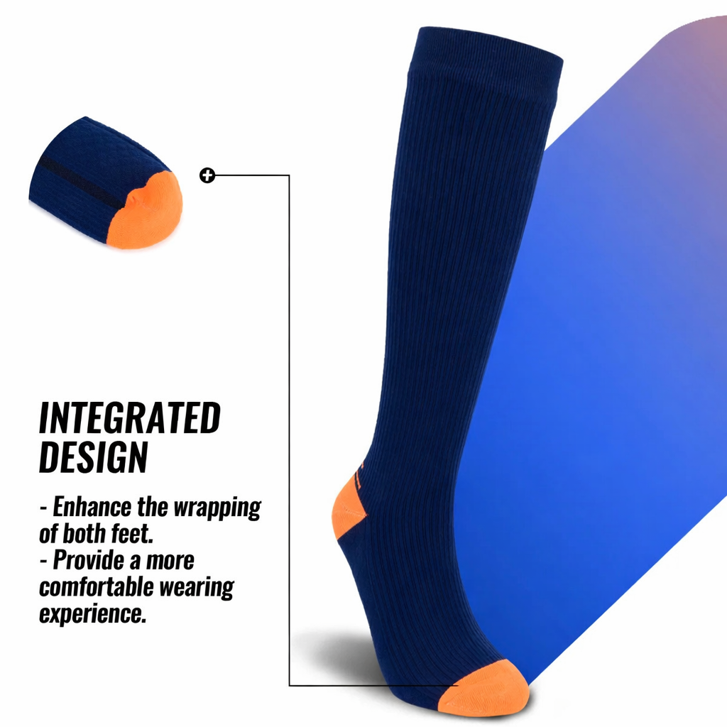 SUBMRGD Waterproof Thermal-lite Knee High Socks-Blue/Orange