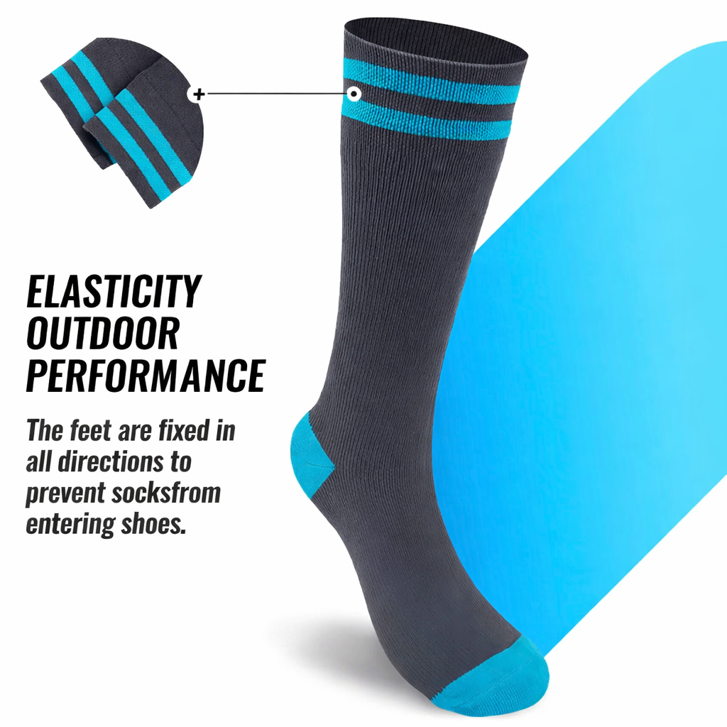 SUBMRGD NorthCore™ Waterproof Thermal Mid-Calf Socks – Dual Stripe-Blue