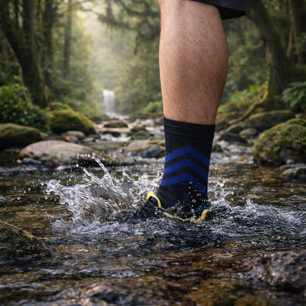 SUBMRGD Waterproof Crew Socks – Blue Current
