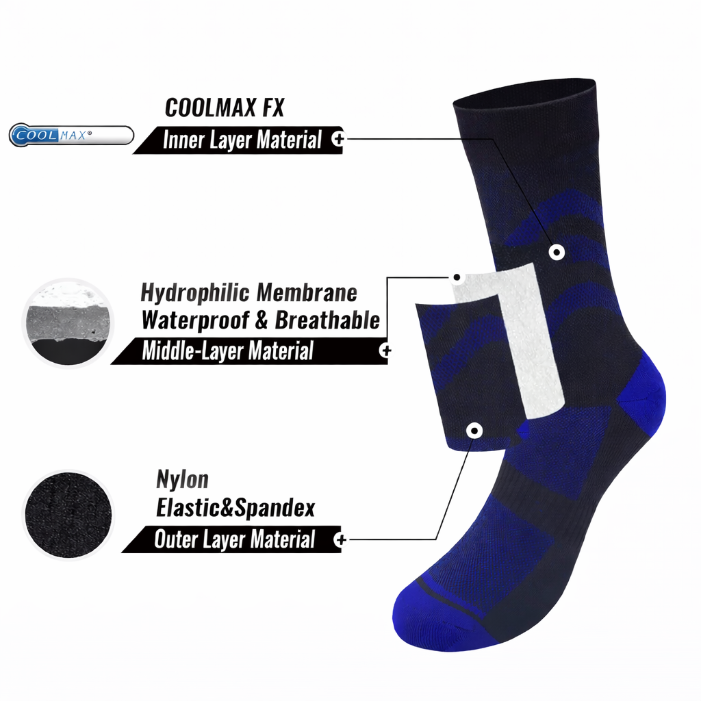 SUBMRGD Waterproof Crew Socks – Blue Current