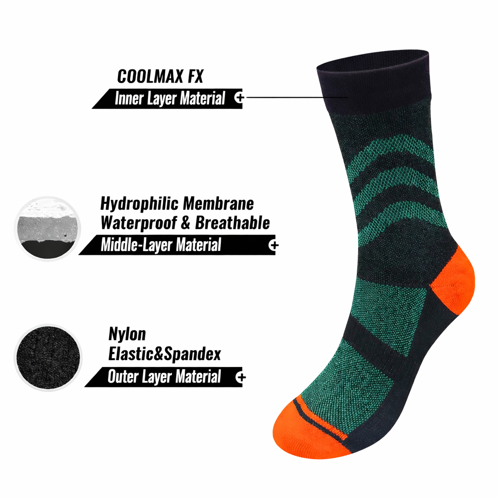 SUBMRGD Waterproof Crew Socks-Orange Current